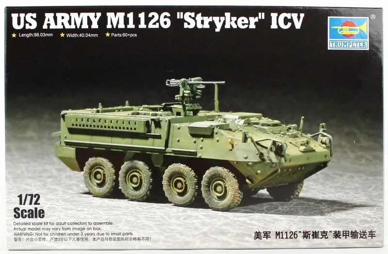 Trumpeter 07255 1/72 Stryker Hafif Zırhlı Araç (ICV) Demonte Plastik Maketi