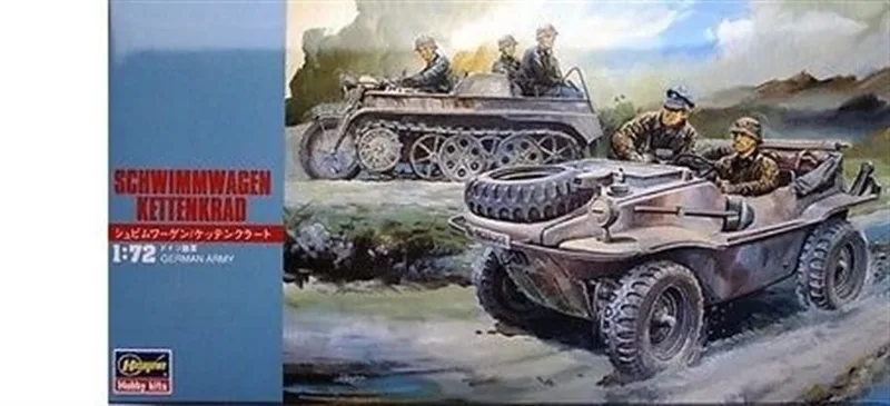 Hasegawa MT13 31113 1/72 Ölçek Schwimmwagen & Kettenkrad Askeri Araç Plastik Model Kiti