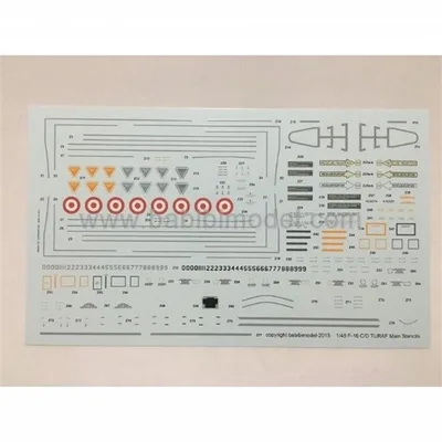 Babibi DDT01017 1/48 F-16, Stencil 30-40-50-50M-50+ Main, Dekal Çıkartma