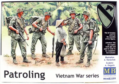 MasterBox 3599 1/35 Ölçek, Vietnam Savaşı Serisi, Amerikan Devriyeleri , Plastik Figür Kiti