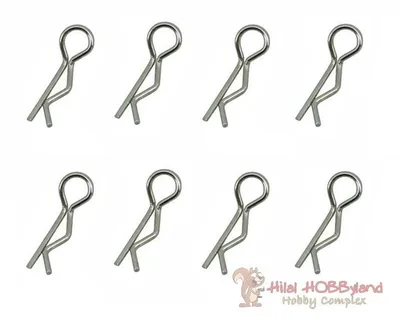 Body Pin 8mm 1/8 Large Chrome (8 pcs)