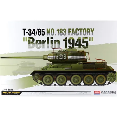 Academy 13295 1/35 T-34/85 No.183 Factory Berlin 1945 Tankı Demonte Plastik Maketi
