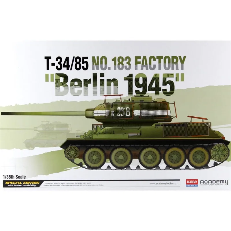 Academy 13295 1/35 T-34/85 No.183 Factory Berlin 1945 Tankı Demonte Plastik Maketi