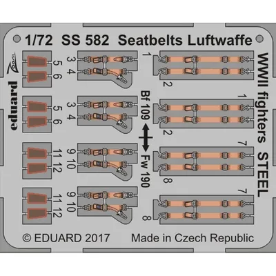 EDUARD SS582 1/72 Seatbelts Luftwaffe WWII fighter