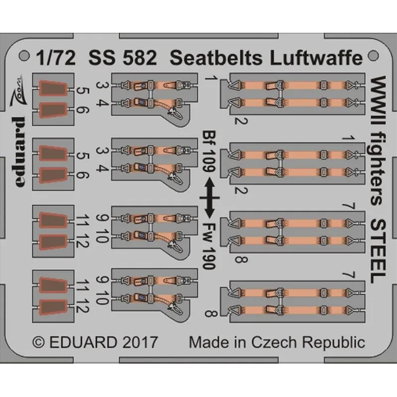 EDUARD SS582 1/72 Seatbelts Luftwaffe WWII fighter