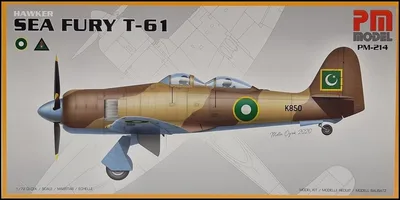 PM Model 214 1/72 Hawker Sea Fury T-61 Avcı-Eğitim Uçağı Demonte Plastik Maketi