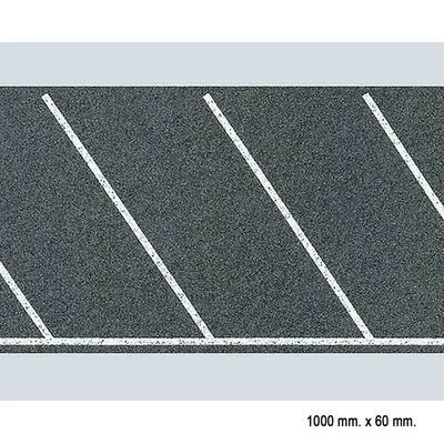Faller 170634 1/87 Asfalt Araç Park Yeri Kaplaması, Diagonal Bölünmüş, 100 X 6 Cm.