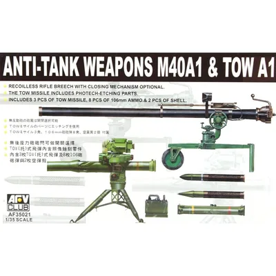 AFV Club AF35021 1/35 Anti-Tank Weapons M40A1 & TOW A1 (106mm TOW) Anti Tank Silahı Demonte Plastik Maketi