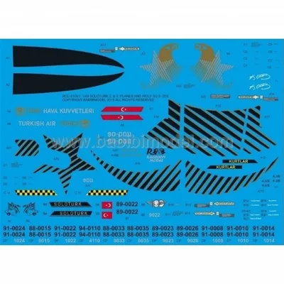Babibi DDT01014 1/72 F-16, Solotürk 2-3 ve Kurtlar, Dekal Çıkartma