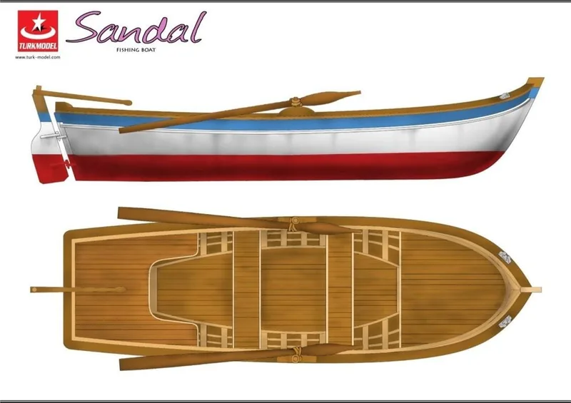 Türk Model 1/12 122 Sandal, Demonte Ahşap Maketi