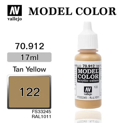 Vallejo 70912 17 ml. (122) Tan Yellow-Matt, Model Color Serisi Model Boyası