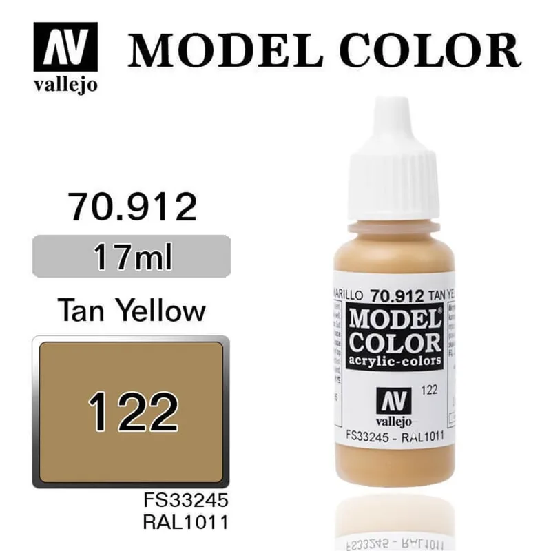 Vallejo 70912 17 ml. (122) Tan Yellow-Matt, Model Color Serisi Model Boyası