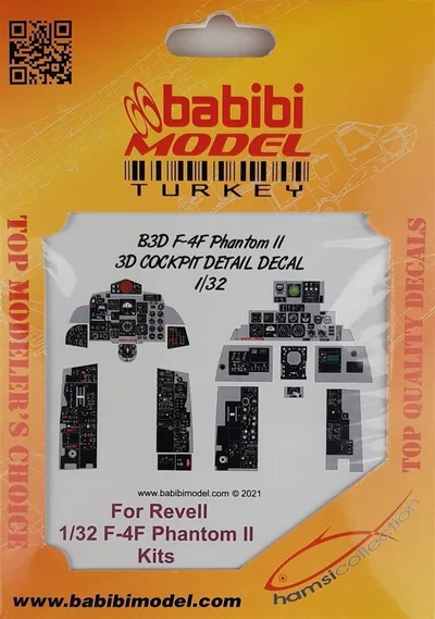 Babibi B3D-0004 1/32 F-4F Phantom II, Kokpit Detayları, 3 Boyutlu Dekal Çıkartma