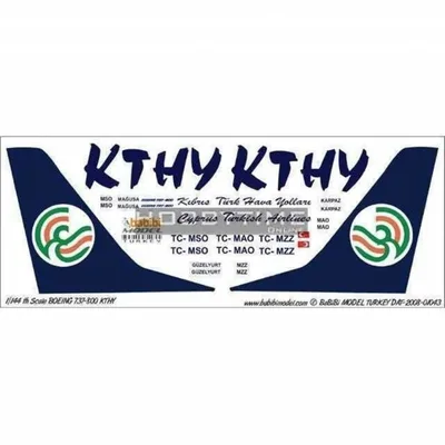 Babibi DAT01043 1/144 Kthy, Boeing 737-800, Dekal Çıkartma