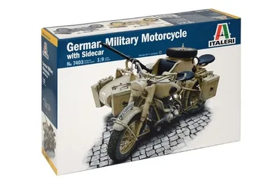Italeri 7403S 1/9 BMW R75 Alman Sepetli Askeri Motosiklet Demonte Plastik Maketi