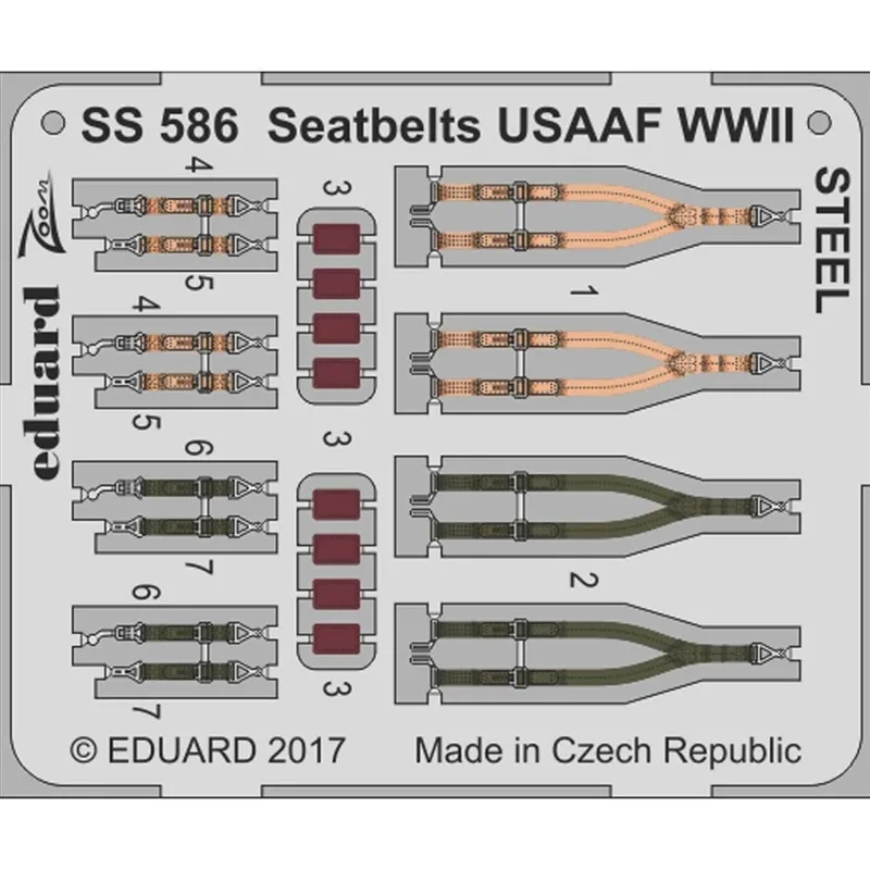 EDUARD SS586 1/72 Seatbelts USAAF WWII STEEL Maket