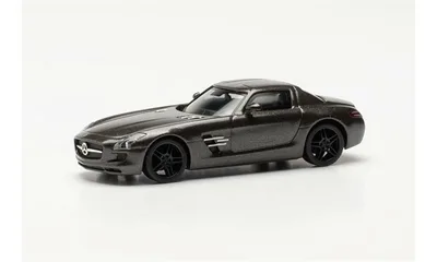 Herpa 430784-002 1/87 Ölçek MB SLS AMG, Monza Gri, Sergilemeye Hazır Model Araç