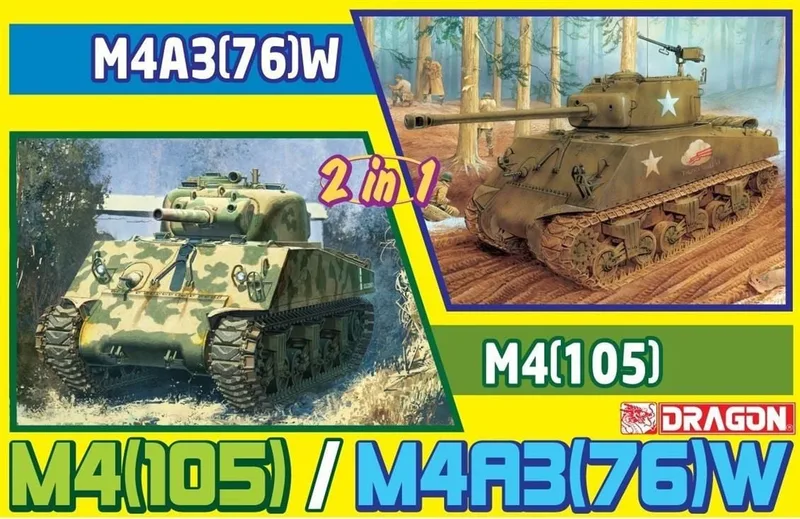 Dragon 75055X 1/6 Ölçek M4A3 105mm Howitzer (with.50-cal machine gun) Tankı Plastik Model Kiti