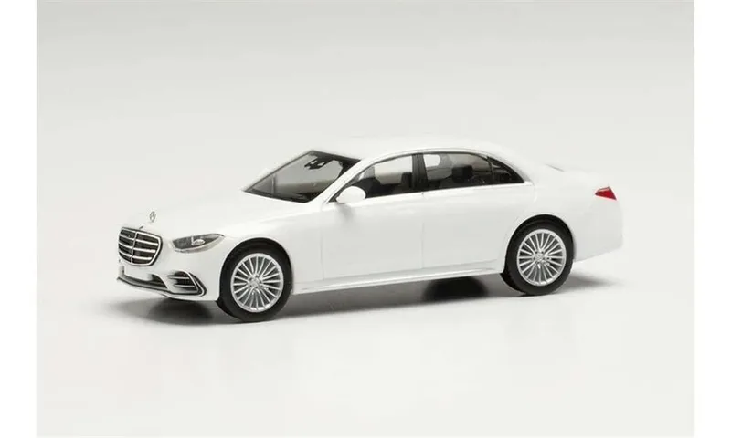 Herpa 420907-002 1/87 Ölçek Mercedes Benz S-Klasse, Beyaz, Sergilemeye Hazır Model Araç