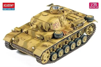 Academy 13531 1/35 German Panzer III Ausf.J (North Africa) Tankı Demonte Plastik Maketi