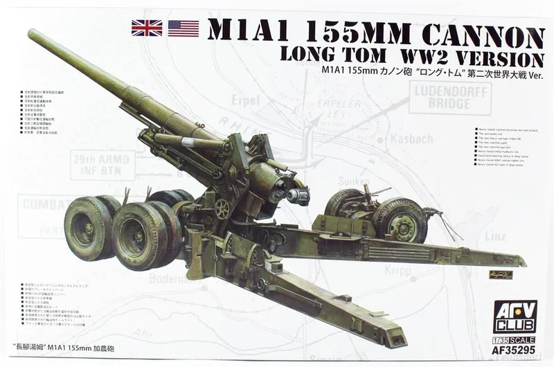AFV Club AF35295 1/35 M1A1 155mm CANNON Long Tom (WW 2) Obüsü Demonte Plastik Maketi