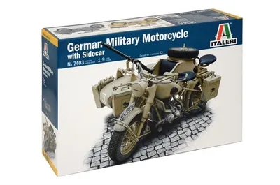 Italeri 7403S 1/9 BMW R75 Alman Sepetli Askeri Motosiklet Demonte Plastik Maketi