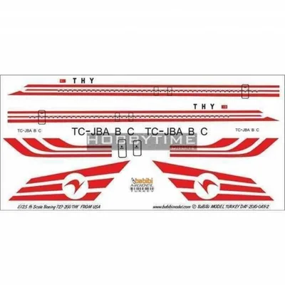 Babibi DAT01092 1/125 Thy, Boeing 727-200, From Usa, Dekal Çıkartma