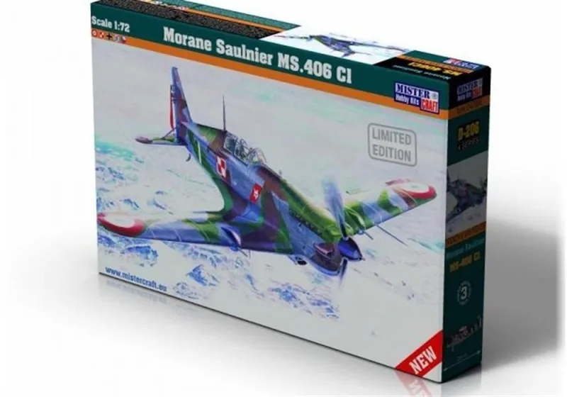 Mistercraft D206 1/72 Morane Saulnier MS.406 CI Savaş Uçağı Demonte Plastik Maketi