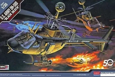 Academy 12250 1/35 ABD Kara Kuvvetleri OH-58D (Kara Ölüm) Helikopter Demonte Plastik Maketi