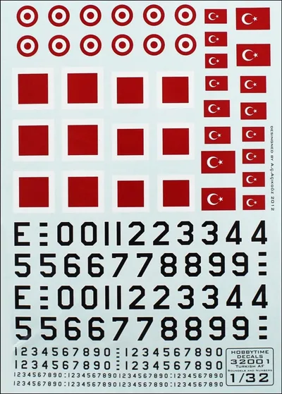 32001 1/32 TÜRK FORSLARI DECALS-1/32 TURKISH STREA