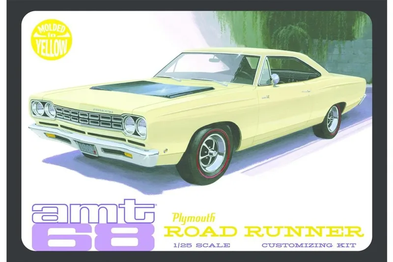 AMT 849 1/25 1968 Plymouth Roadrunner - Yellow Araba Demonte Plastik Maketi
