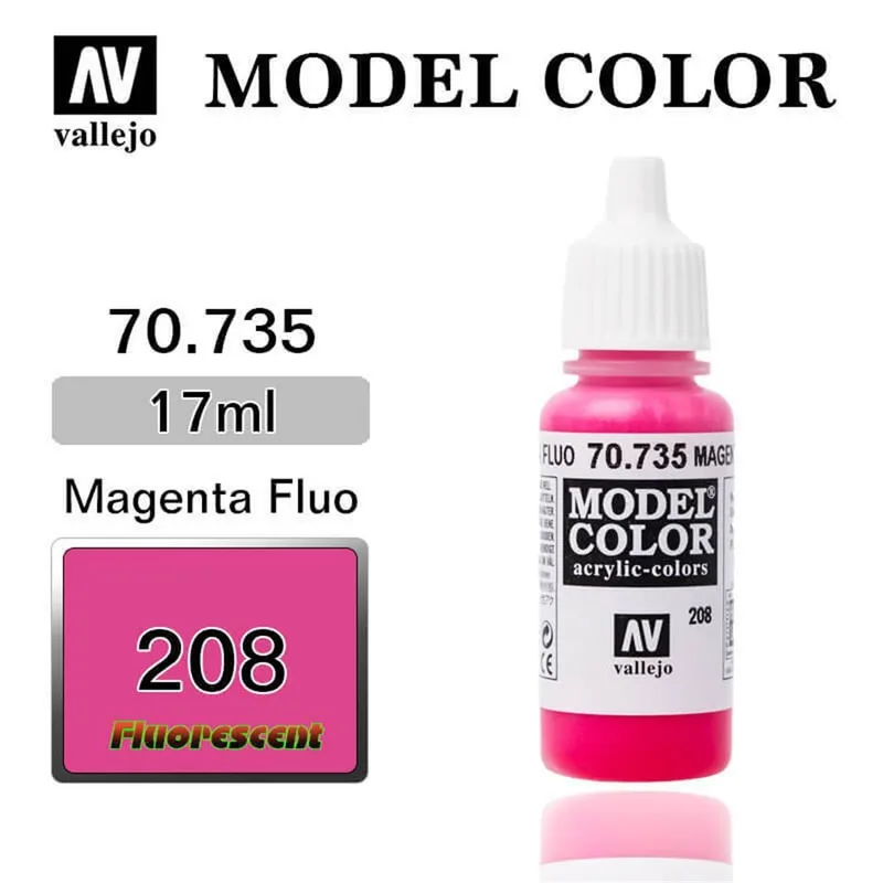 Vallejo 70735 17 ml. (208) Magenta Fluorescent, Model Color Serisi Model Boyası