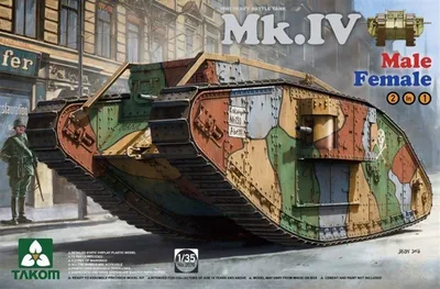 Takom 2076 1/35 İngiliz Ağır Tankı Mark IV Özel Üretim Demonte Plastik Tank Maketi