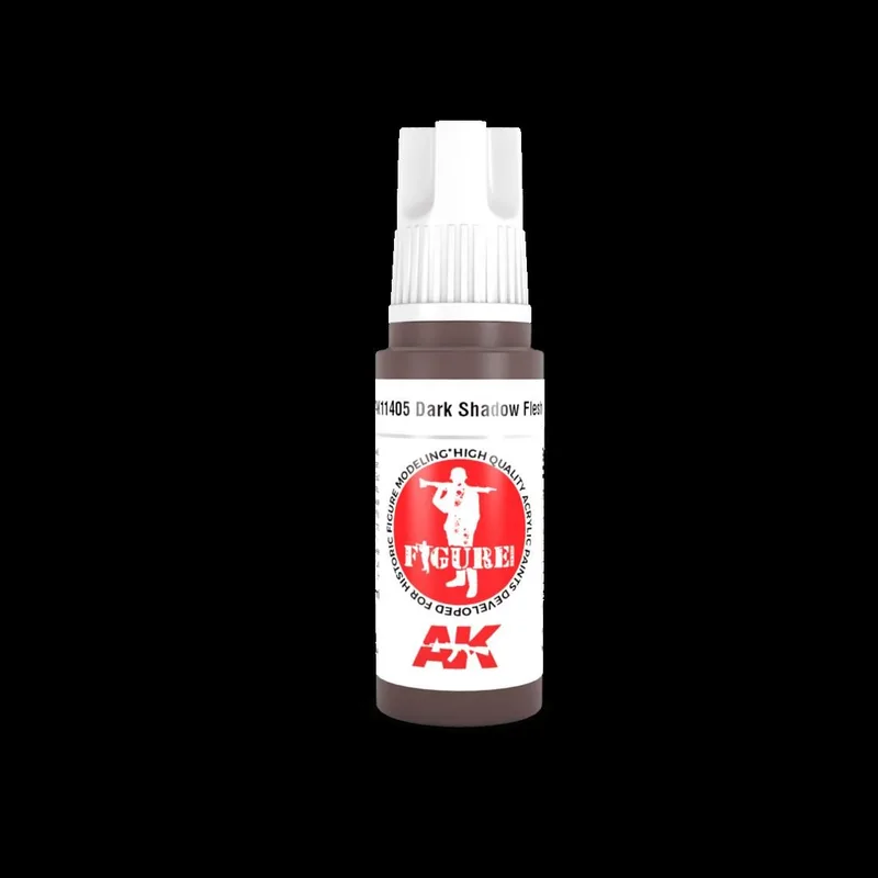 AK Interactive 11405 17 ml. Dark Shadow Flesh, Figürler için Akrilik Maket Boyası
