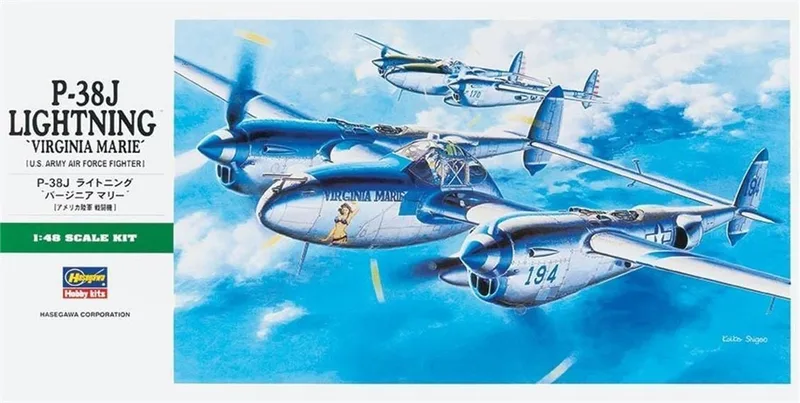 Hasegawa JT1 09101 1/48 Ölçek P-38J Lightning Savaş Uçağı Plastik Model Kiti