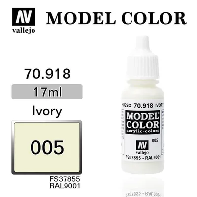 Vallejo 70918 17 ml. (5) Ivory-Matt, Model Color Serisi Model Boyası