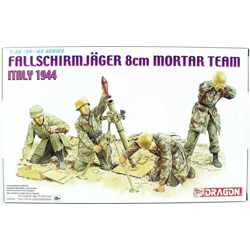 Dragon 6215 1/35 Ölçek Paraşütçü 8 cm. Havan Birliği (İtalya 1944) Asker Figürleri Plastik Model Kiti