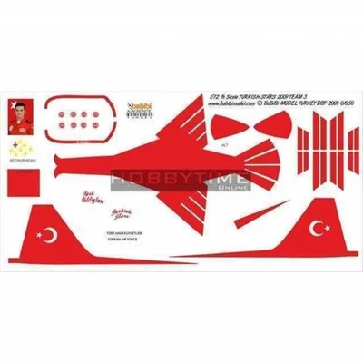 Babibi DBT01050 1/72 Türk Yıldızları 2009-3, Dekal Çıkartma