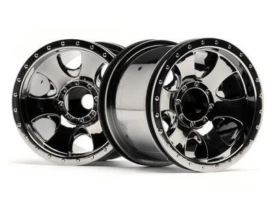 1/10-1/16 2.2'' WARLOCK WHEEL BLACK CHROME (2.2in/2pcs)