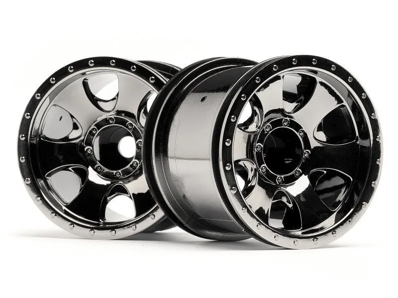 1/10-1/16 2.2'' WARLOCK WHEEL BLACK CHROME (2.2in/2pcs)
