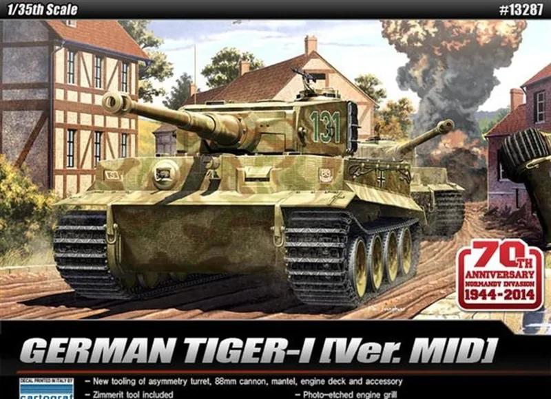 Academy 13287 1/35 Tiger-I Mid. (70.Yıl Normandiya Çıkartması) Tankı Demonte Plastik Maketi