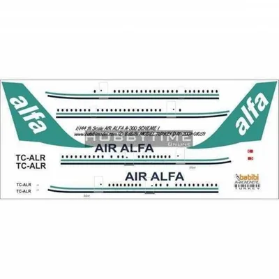 Babibi DAT01059 1/144 Air Alfa, Airbus A300, Şema-1, Dekal Çıkartma