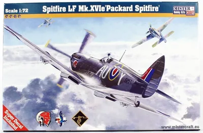 Mistercraft D182 1/72 Spitfire LF Mk. XVIe Packard Savaş Uçağı Demonte Plastik Maketi