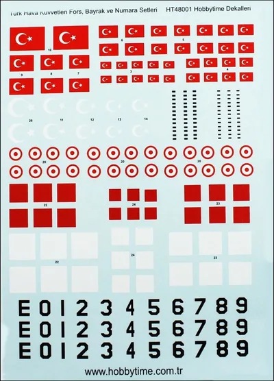 48001 1/48 TÜRK HAVA KUVVETLERİ DECAL SETİ