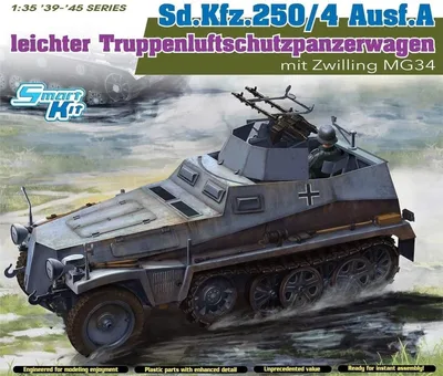 Dragon 6878 1/35 Ölçek Sd.Kfz.250/4 Ausf.A (with Zwilling MG34) Uçaksavar Plastik Model Kiti