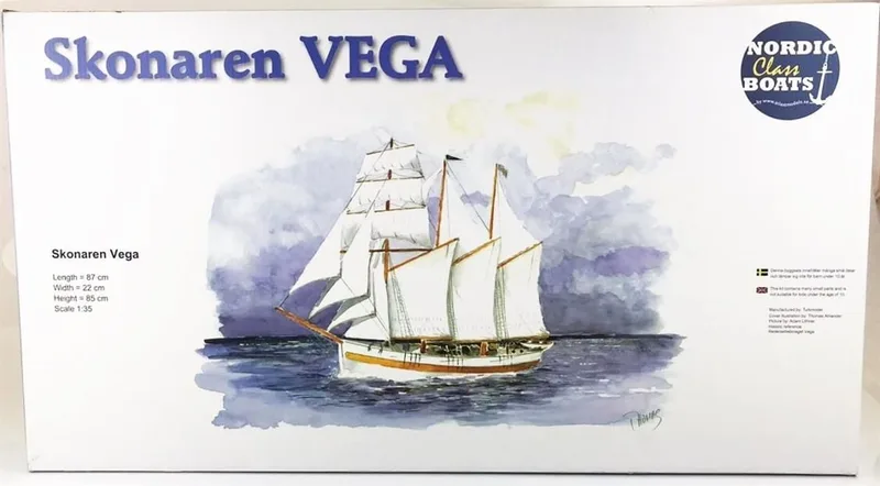 Türk Model 1/35 107 Vega Yelkenli, Demonte Ahşap Maketi