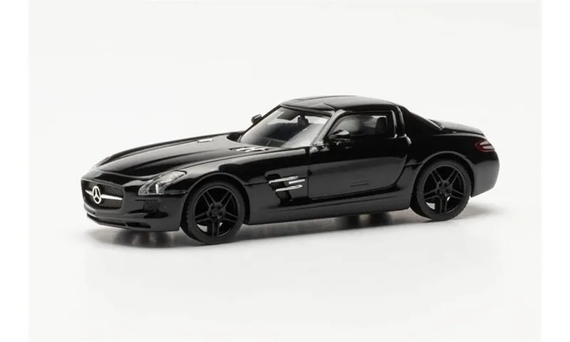 Herpa 420501-002 1/87 Ölçek MB SLS AMG, Siyah, Sergilemeye Hazır Model Araç