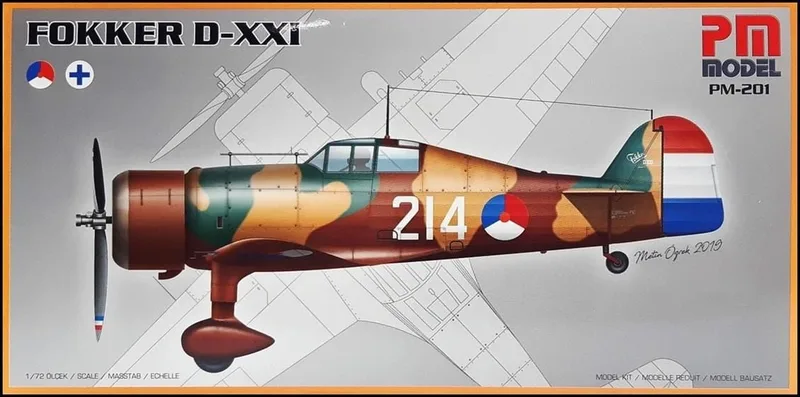 PM Model 201 1/72 Fokker D-XXI Avcı Uçağı Demonte Plastik Maketi