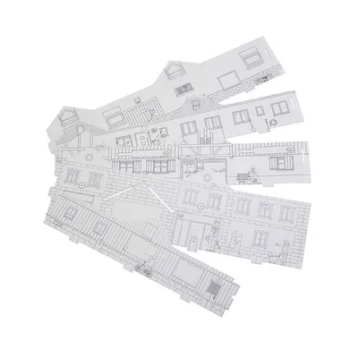 Faller 150300 1/87 Farklı 5 Yapı,Başlangıç Seti,Boyanabilir Demonte Plastik Maketi