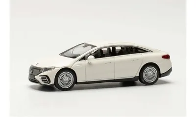 Herpa 421041 1/87 Ölçek Mercedes EQ EQS, Polar Beyaz, Sergilemeye Hazır Model Araç